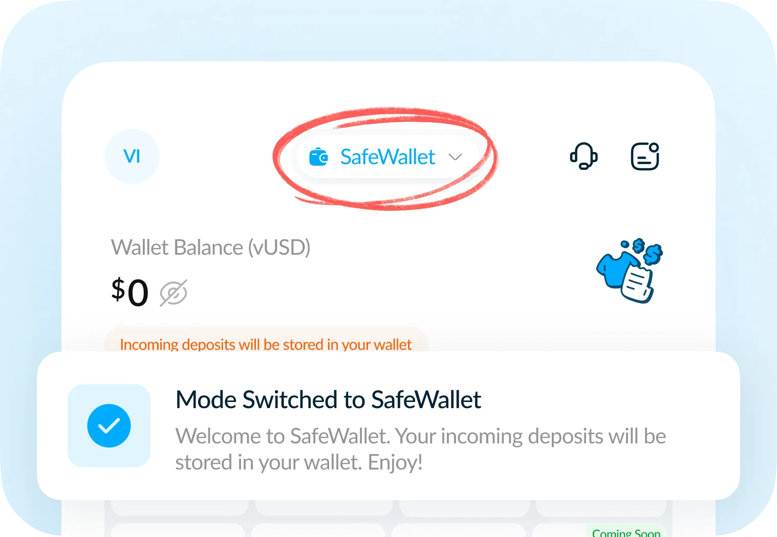Activate SafeWallet Mode