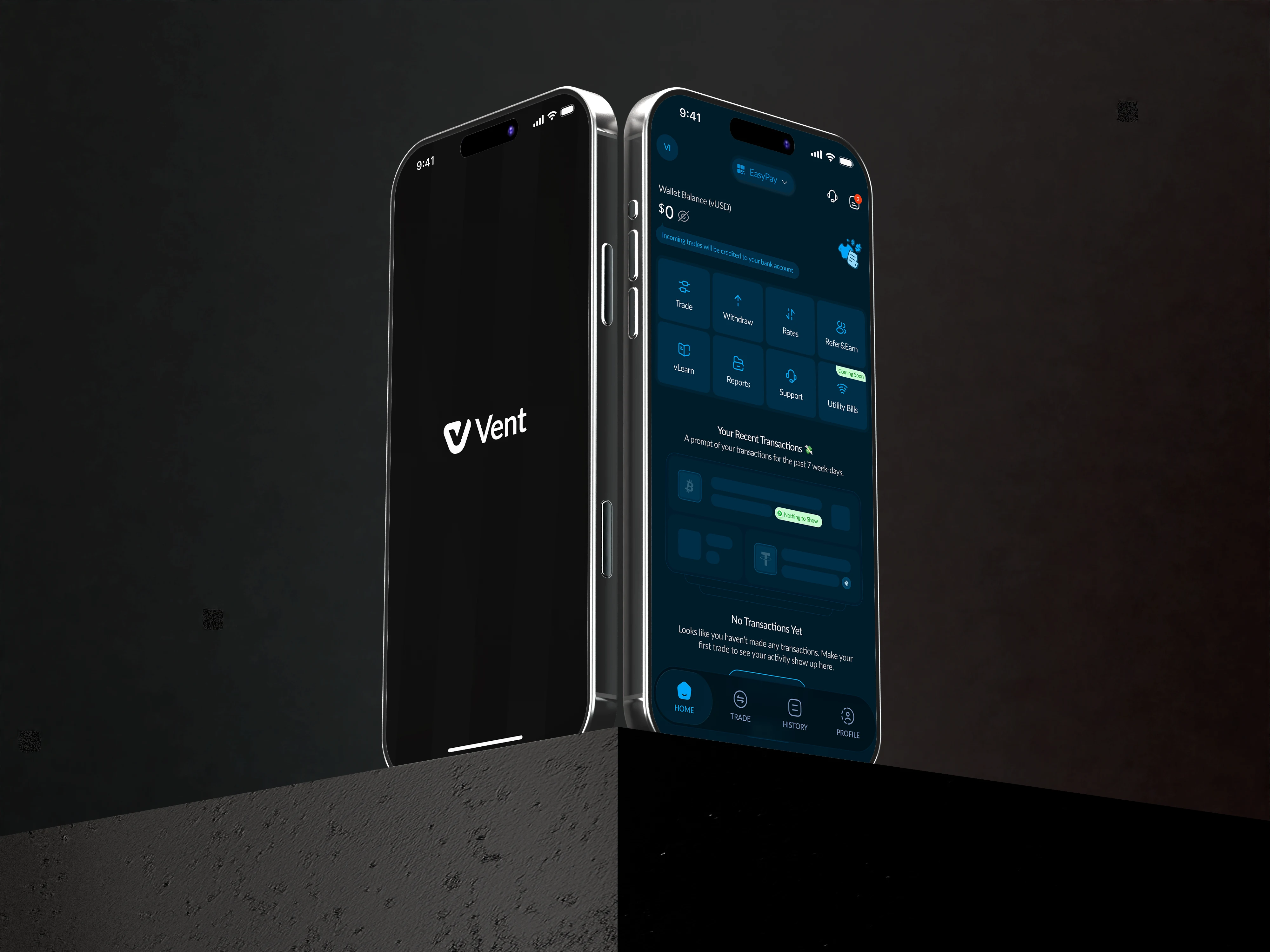 Vent app on mobile devices